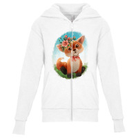 Baby Floral Fox Youth Zipper Hoodie | Artistshot