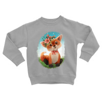 Baby Floral Fox Toddler Sweatshirt | Artistshot