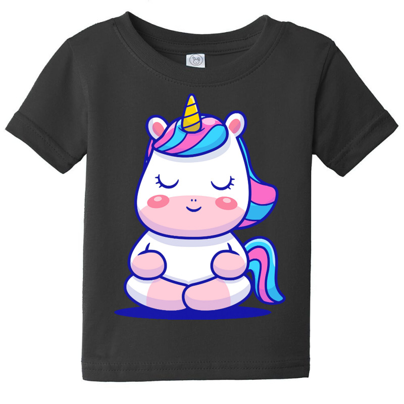 Meditation T  Shirt Cute Unicorn Meditation T  Shirt Baby Tee by cabotageevolve | Artistshot