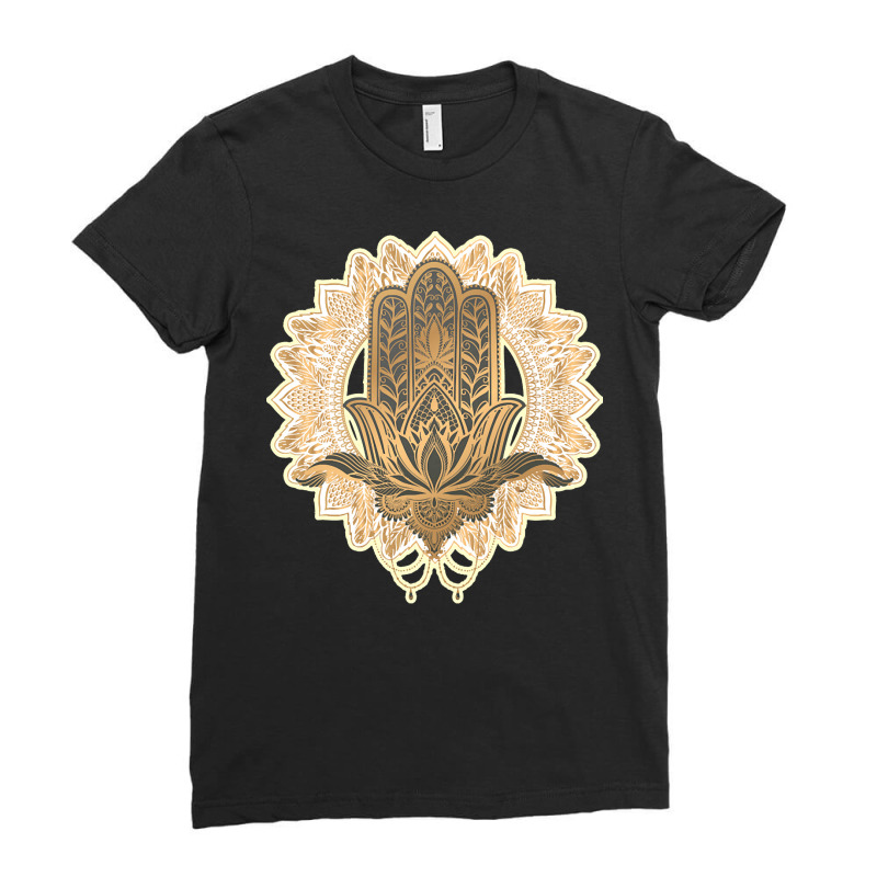 Meditation T  Shirt Gold Indian Meditation Symbol T  Shirt Ladies Fitted T-Shirt by cabotageevolve | Artistshot