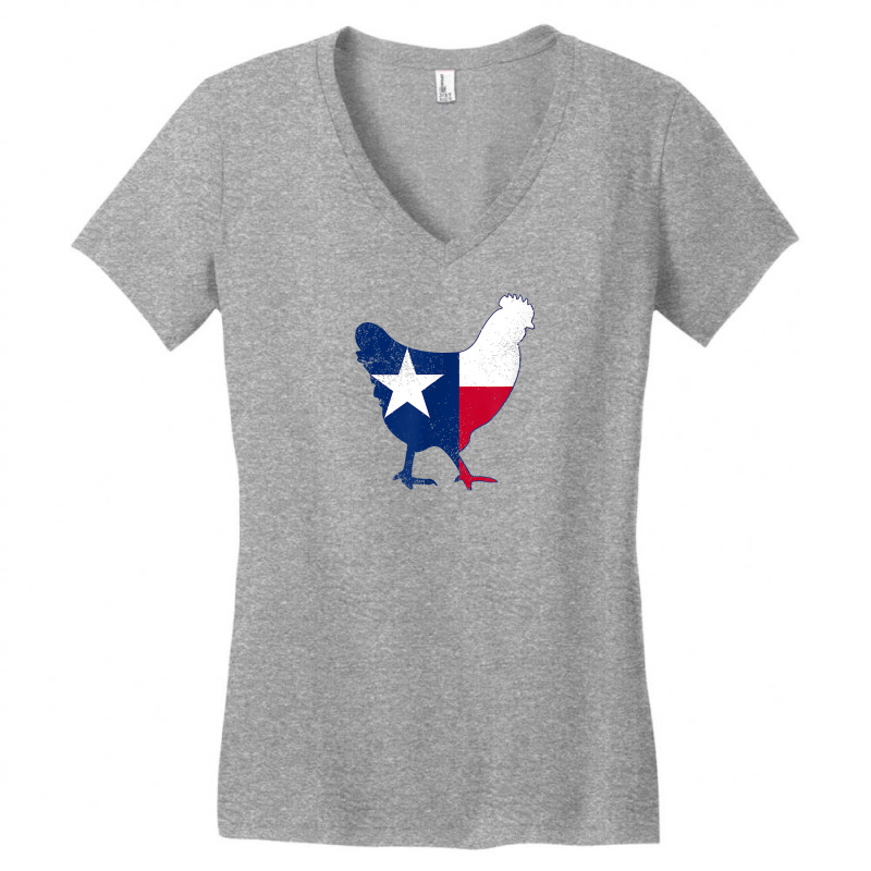 Fowl Threads  Texas Flag Chicken  Vintage Style Tee Women's V-Neck T-Shirt by MoczoTenleigh | Artistshot