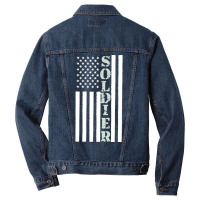 Independence Day T  Shirt American U S A Flag Soldier For Veterans T Men Denim Jacket | Artistshot