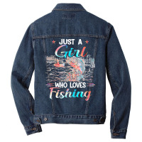 Fishing T  Shirt A Girl Loves Fishing T  Shirt Men Denim Jacket | Artistshot