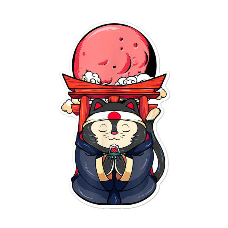 Cool Samurai Cat Funny Japanese Ninja Cat Manga T Shirt Sticker | Artistshot