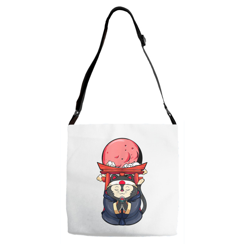 Cool Samurai Cat Funny Japanese Ninja Cat Manga T Shirt Adjustable Strap Totes | Artistshot