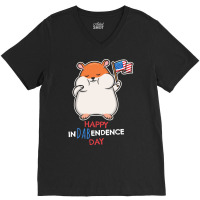 Independence Day T  Shirt Funny Dabbing Hamster 4th July Independence V-neck Tee | Artistshot