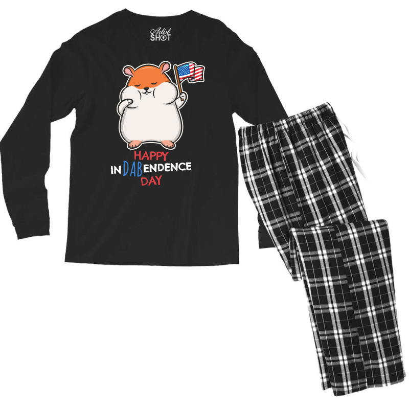 Independence Day T  Shirt Funny Dabbing Hamster 4th July Independence Men's Long Sleeve Pajama Set by sylvialebsack145 | Artistshot