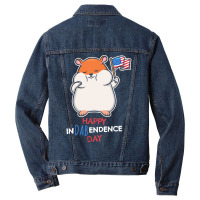 Independence Day T  Shirt Funny Dabbing Hamster 4th July Independence Men Denim Jacket | Artistshot