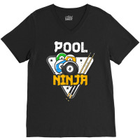 Cute Pocket Billiards Lover Ball Billiard Players Pool Ninja T Shirt V-neck Tee | Artistshot