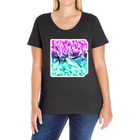 Modern Black And White Flowers And Polka Dots 21253499 Ladies Curvy T-shirt | Artistshot