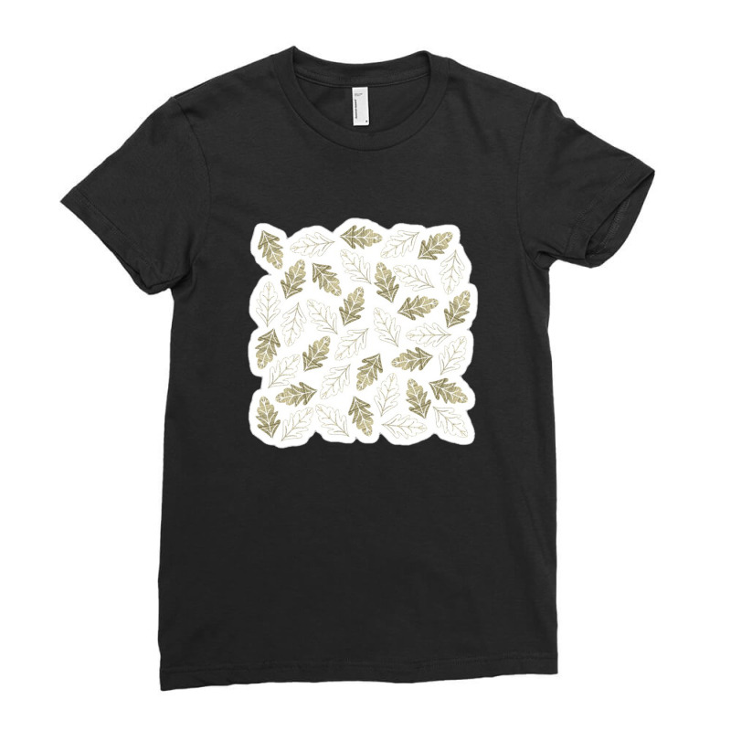 Modern Gold Green Cactus Palm Leaf Geometric 40605974 Ladies Fitted T-Shirt by Sri66 | Artistshot