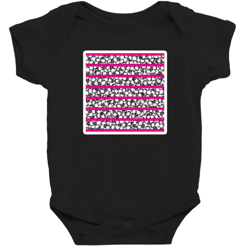 Modern Minimalistic Black Stripe On Coral Red 15023763 Baby Bodysuit by Sri66 | Artistshot