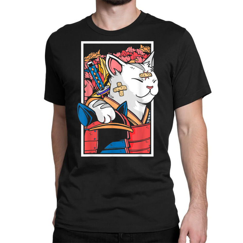 Japanese Art Cat Samurai Ninja Katana Warrior Kendo Sword T Shirt Classic T-shirt by ZaraeTrullinger | Artistshot