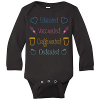 Peace Love And A Vaccine Long Sleeve Baby Bodysuit | Artistshot