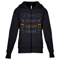 Peace Love And A Vaccine Youth Zipper Hoodie | Artistshot