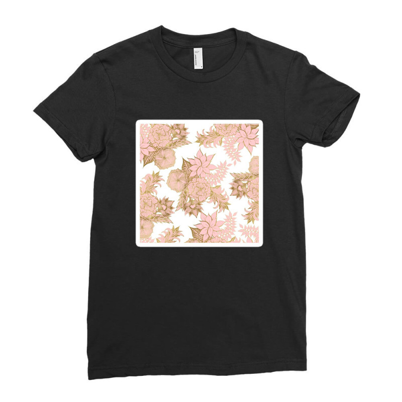 Pink Teal Purple Modern Floral Vines Illustrations 28356373 Ladies Fitted T-Shirt by Sri66 | Artistshot