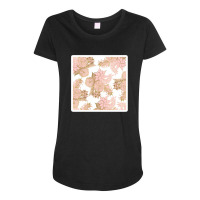 Pink Teal Purple Modern Floral Vines Illustrations 28356373 Maternity Scoop Neck T-shirt | Artistshot