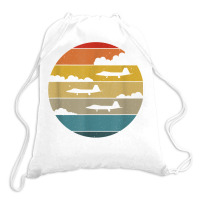 F 22 Raptor Silhouette Retro Sunset Airplanes In Clouds F22 T Shirt Drawstring Bags | Artistshot