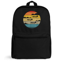 F 22 Raptor Silhouette Retro Sunset Airplanes In Clouds F22 T Shirt Backpack | Artistshot