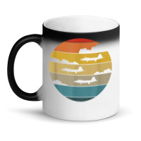 F 22 Raptor Silhouette Retro Sunset Airplanes In Clouds F22 T Shirt Magic Mug | Artistshot