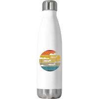 F 22 Raptor Silhouette Retro Sunset Airplanes In Clouds F22 T Shirt Stainless Steel Water Bottle | Artistshot