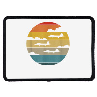 F 22 Raptor Silhouette Retro Sunset Airplanes In Clouds F22 T Shirt Rectangle Patch | Artistshot