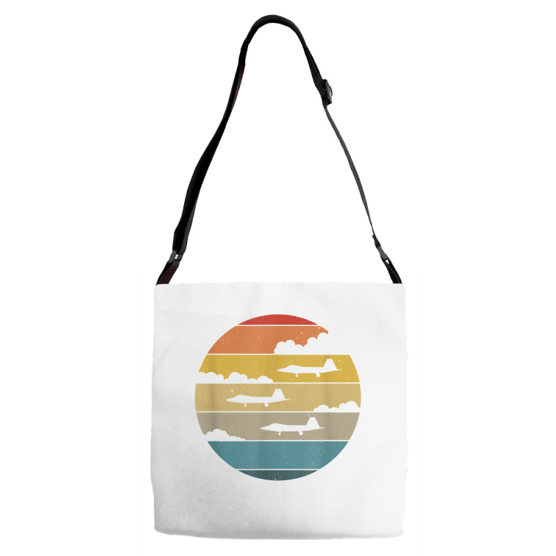 F 22 Raptor Silhouette Retro Sunset Airplanes In Clouds F22 T Shirt Adjustable Strap Totes | Artistshot