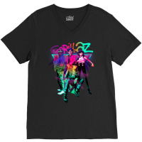 #gorillaz Punk V-neck Tee | Artistshot