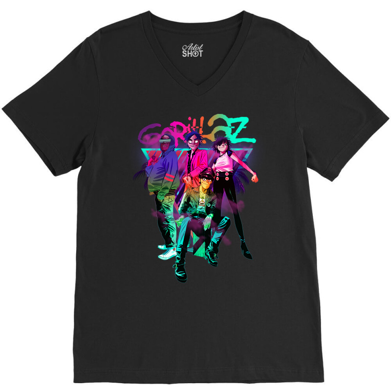 #gorillaz Punk V-neck Tee | Artistshot