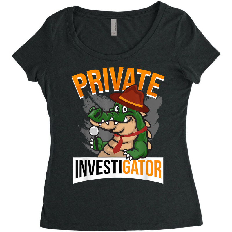 Alligator Dressed As Detective   Funny Private Investigator T Shirt Women's Triblend Scoop T-shirt by AshleyPenez | Artistshot