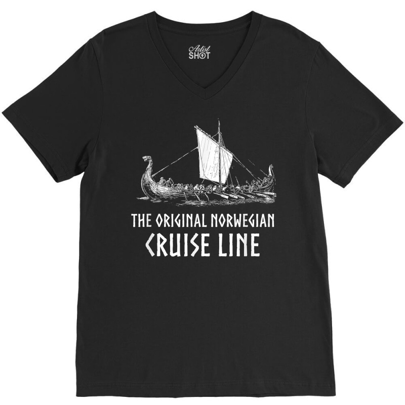 Mens Viking Ship Cruise Line   Nordic Mythology Longship Gift T Shirt V-neck Tee | Artistshot