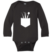 Funny Dental Instruments In Pocket Dentist Long Sleeve Baby Bodysuit | Artistshot