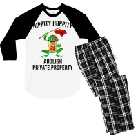 Funny Hippity Hoppity Abolish Private Property Frog Gift Men T Shirt Men's 3/4 Sleeve Pajama Set | Artistshot