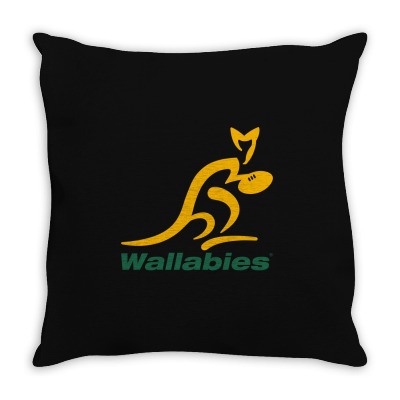 Wallabies Gold Logo Throw Pillow Designed By Mdk Art