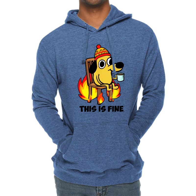 This Is Fine Dog Lightweight Hoodie | Artistshot