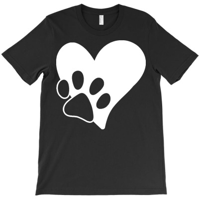 Dog T  Shirt Dog Paw Love Heart Print Dog Lovers T  Shirt (1) T-shirt Designed By Mariah Bergstrom