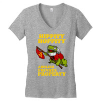 Hippity Hoppity Abolish Private Property T Shirt   Frog Meme Women's V-neck T-shirt | Artistshot