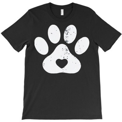 Dog T  Shirt Dog Paw Love Heart Print Dog Lovers T  Shirt T-shirt Designed By Mariah Bergstrom