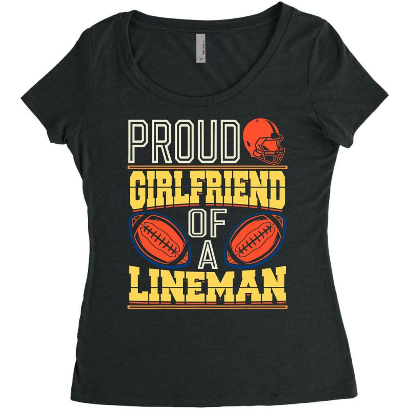 Football Funny Football Lineman Girlfriend 2 Women's Triblend Scoop T-shirt by offensejuggler | Artistshot