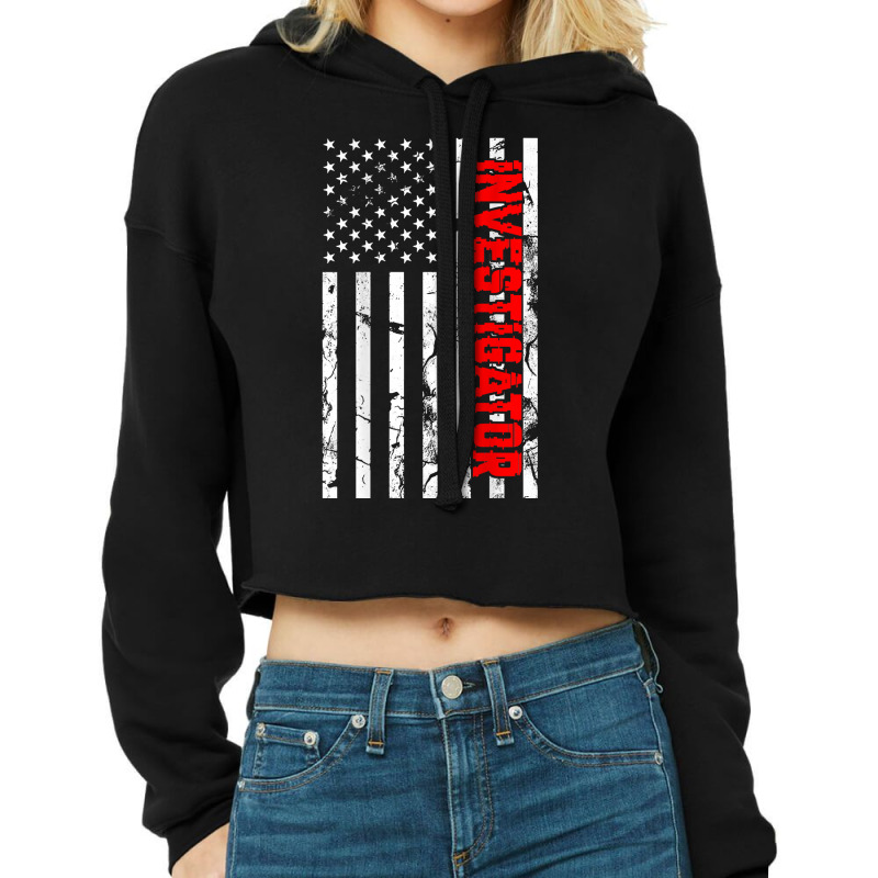 Investigator American Flag, Private Detective Men Women's T Shirt Cropped Hoodie by MoczoTenleigh | Artistshot