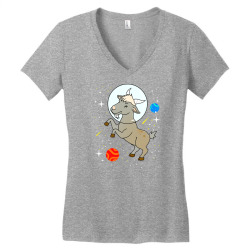 goat in space for space lover Women's V-Neck T-Shirt | Artistshot