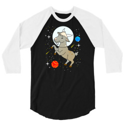 goat in space for space lover 3/4 Sleeve Shirt | Artistshot