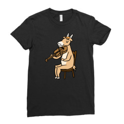 goat playing violin for violinist Ladies Fitted T-Shirt | Artistshot