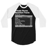 Mens Private Nurse Nutrition Facts Funny T Shirt 3/4 Sleeve Shirt | Artistshot