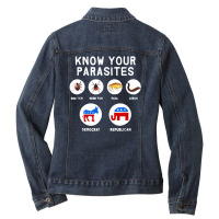 Know Your Parasites Ladies Denim Jacket | Artistshot