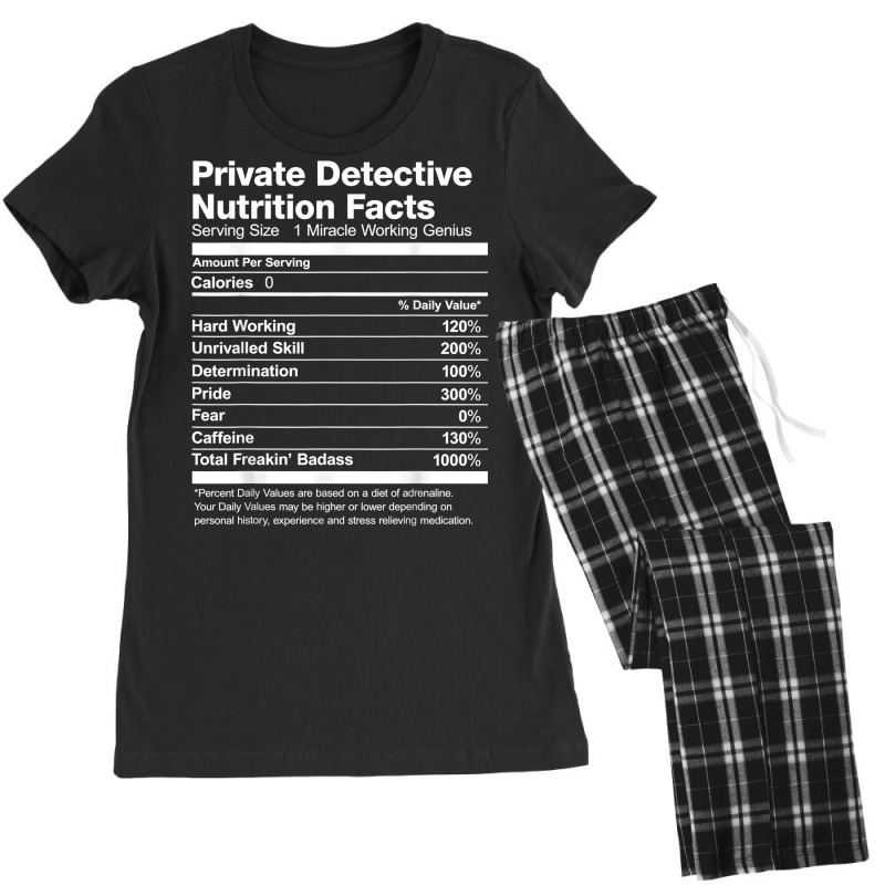 Mens Private Detective Nutrition Facts Funny T Shirt Women's Pajamas Set by MoczoTenleigh | Artistshot