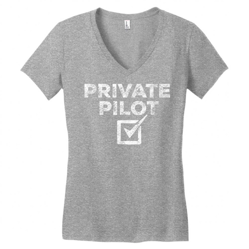 New Private Pilot Check Gift T Shirt Women's V-Neck T-Shirt by MoczoTenleigh | Artistshot