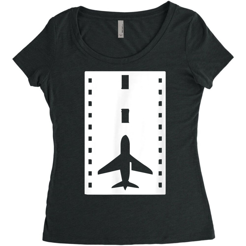 Plane On Runway Private Pilot T Shirt Women's Triblend Scoop T-shirt by AshleyPenez | Artistshot