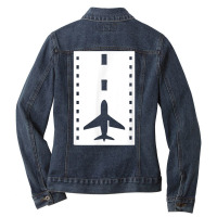 Plane On Runway Private Pilot T Shirt Ladies Denim Jacket | Artistshot