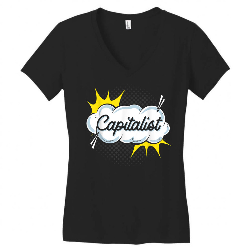 Pop Art Capitalism T Shirt Women's V-Neck T-Shirt by AshleyPenez | Artistshot